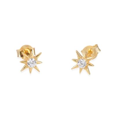Loise Gold Earrings - Mint Flower -