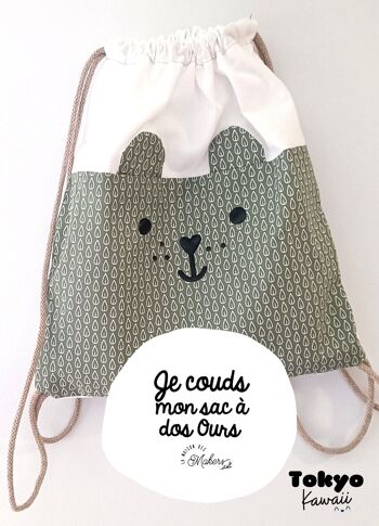 Kit créatif : Je couds mon Sac à dos Ours [Vert] - Collection Kawaii 1