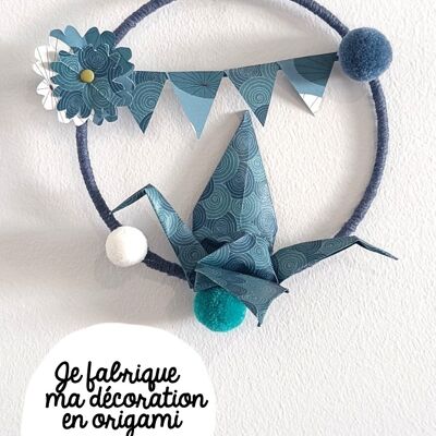 Kit creativo: Realizzo la mia Decorazione Origami [Blu] - Collezione Kawaii