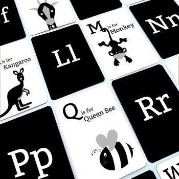 Cartes sensorielles alphabet noir et blanc 1