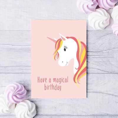Unicorn Birthday Card Kids Card Childrens Card
