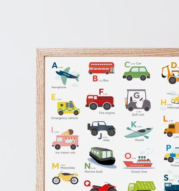 Impression de l'alphabet des transports pour enfants 3