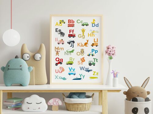 Kids Alphabet print, transport & animals