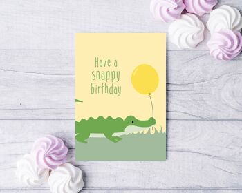 Carte d'anniversaire alligator/crocodile Carte pour enfants Carte pour enfants 1