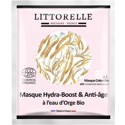 Hydra-Boost & Anti-Aging Mask with Organic Barley Water, in Organic Cotton - Certified Organic