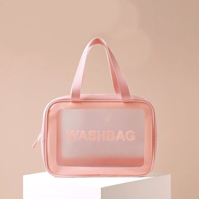 Toiletry Bag | pink | white | black | beauty bag | with zipper | 29x21x12cm