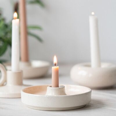 Portavelas de cerámica para tarros | candelabro | desnudo | 13,5x3,5 cm