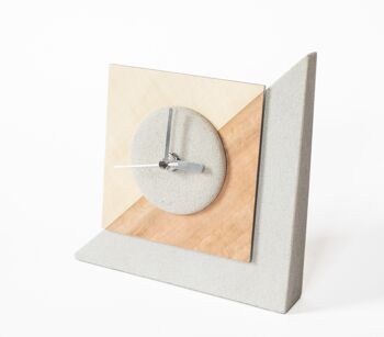Horloge de table élégante. Petite horloge décorative. En grès et placage fin. Modèle " Sina ". Regardez à la mode. Fabriqué à la main en Allemagne. 2