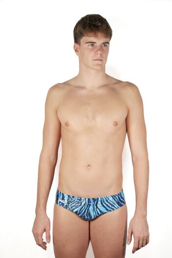 Maillot de bain slip bleu León Pauna