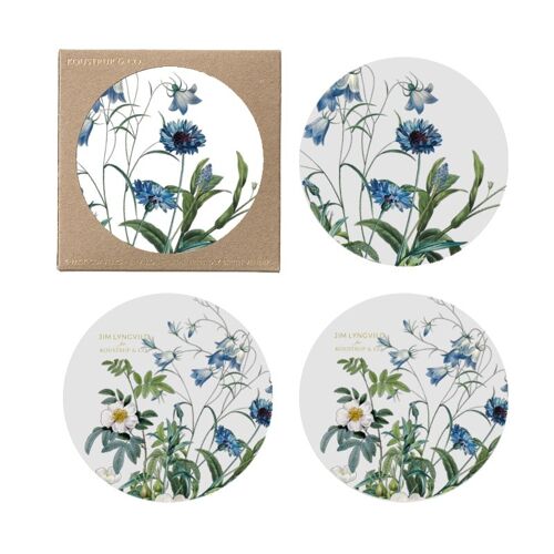 Coasters - Blue Flower Garden JL - 4-pack