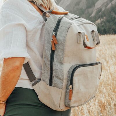 Gray Washable Paper Backpack - Backpack