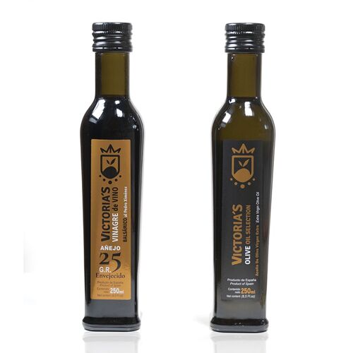 Pack 250 ml Vinagre Balsámico Pedro Ximenez x AOVE Victorias