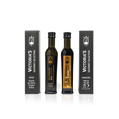 Pack 250 ml Vinagre Balsámico Pedro Ximenez x AOVE Estuche