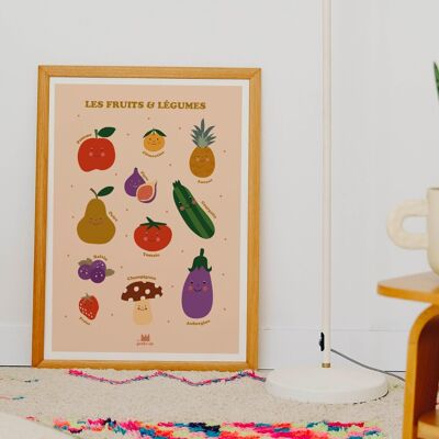 Pädagogisches Poster - Kinderdekoration - Obst & Gemüse