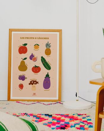 Affiche pédagogique - décoration enfant - Les fruits & légumes 1