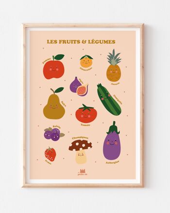 Affiche pédagogique - décoration enfant - Les fruits & légumes 2