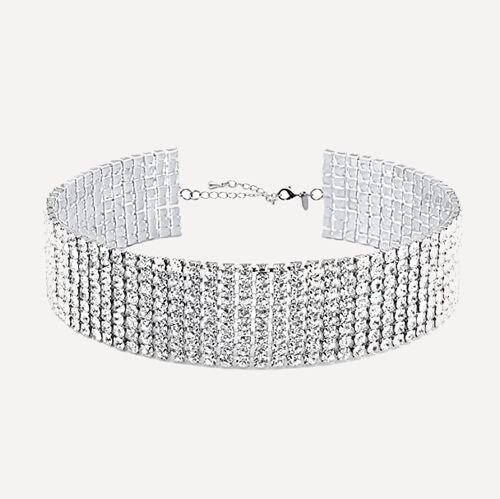 Amber Chocker Necklace - Silver