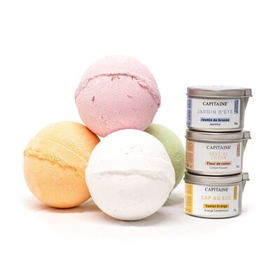 PROMOTION 10% - Relaxation Pack: Massage candles and bath bombs