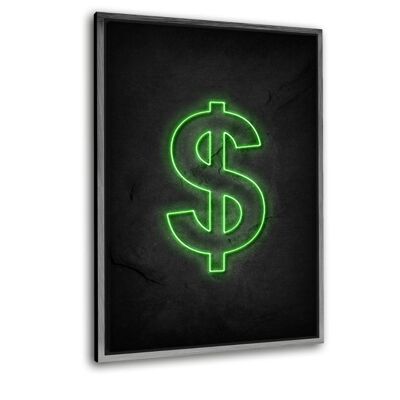 Dollar - neon - canvas with shadow gap