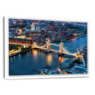 London - London Bridge by Night - canvas picture with shadow gap