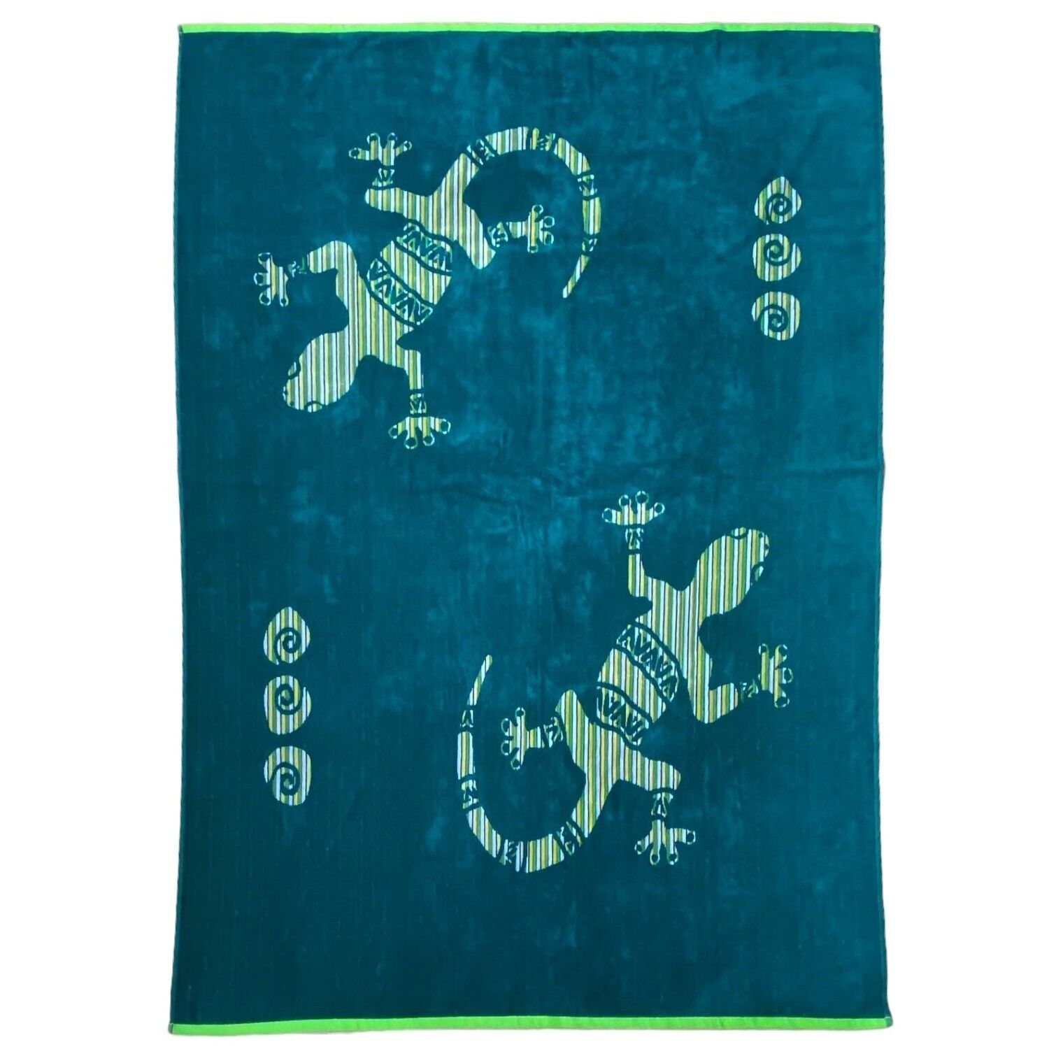 Grünes Jacquard-Velours-Frottee-Strandtuch 140 x 180 cm, 400 g/m² – Tusculum