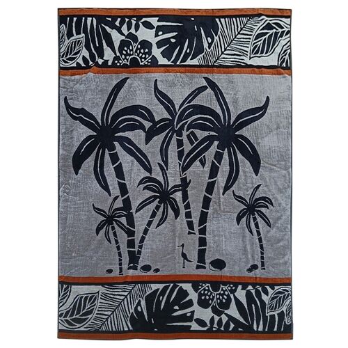 Serviette de plage éponge velours Jacquard Inagua 140x180 400g/m²