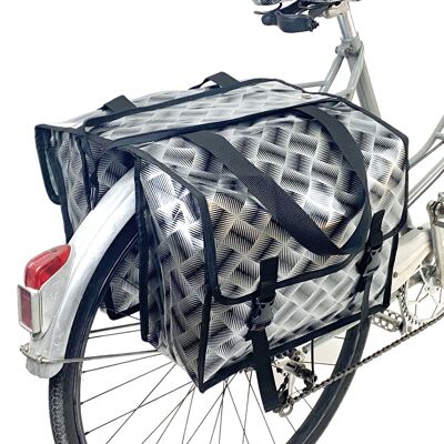 Borsa da bici - doppia - nera e argento