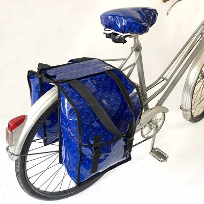 Fahrradtasche - doppelt - blau