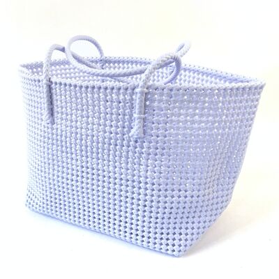 PANIER EN PLASTIQUE RECYCLE BLANC