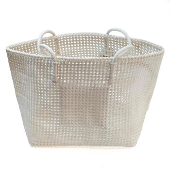 PANIER EN PLASTIQUE RECYCLE BLANC 2