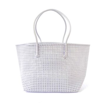 PANIER EN PLASTIQUE RECYCLE BLANC 3