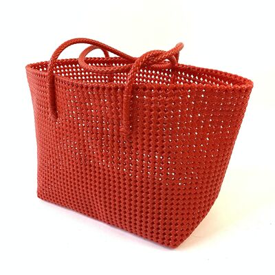 Panier en plastique recyclé - rouge