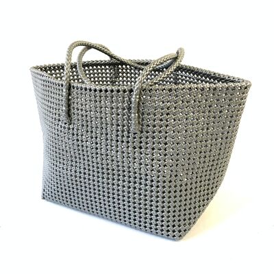 Recycled plastic basket - silver gray