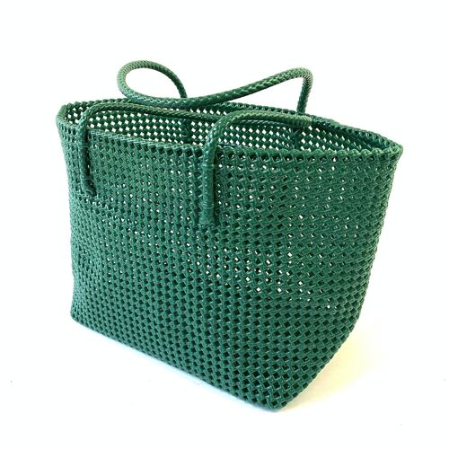 Panier en plastique recyclé - vert bouteille