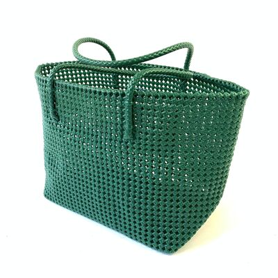 Recycled plastic basket - bottle green