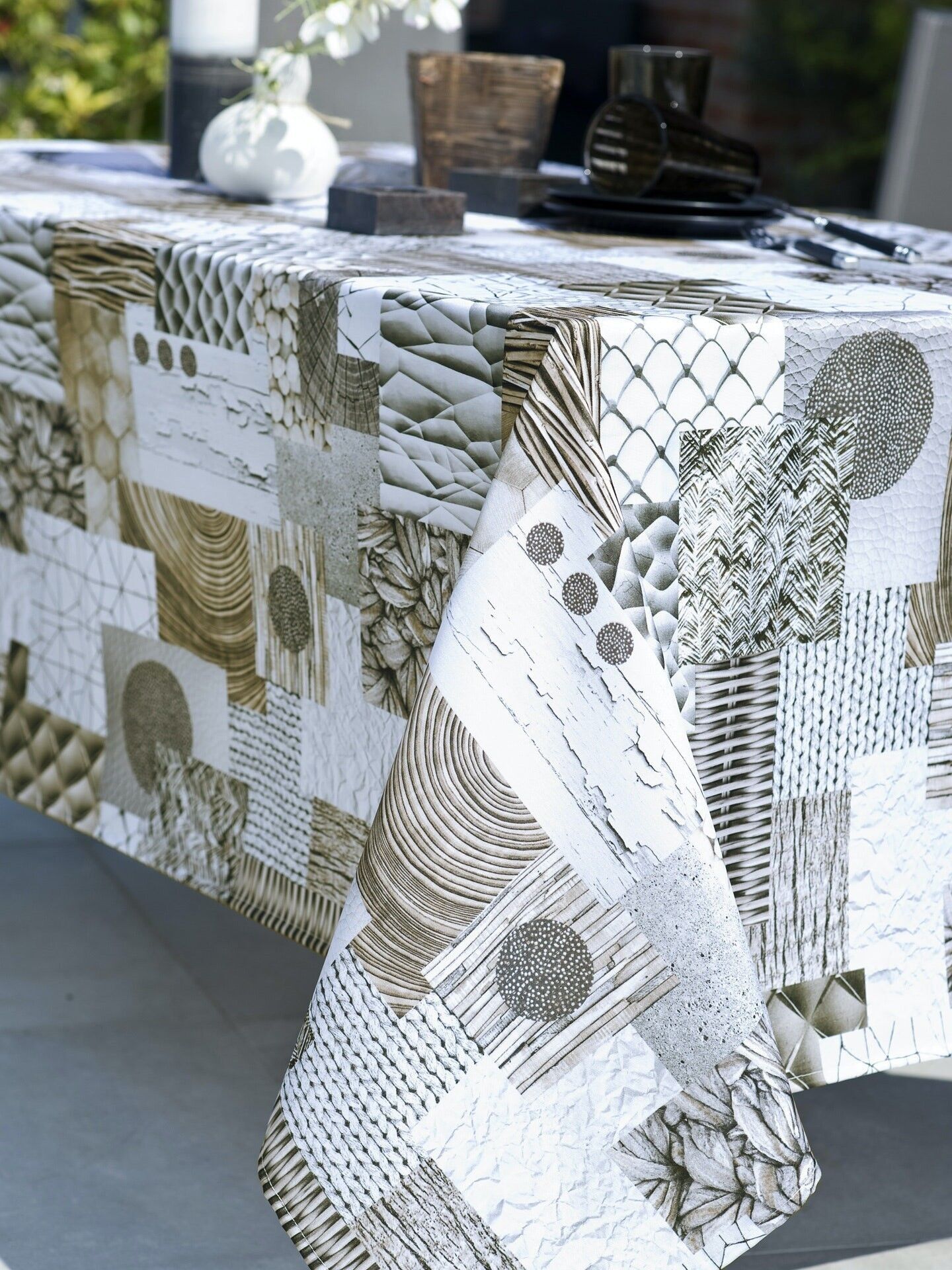 ABSTRAKTE TISCHDECKE NATÜRLICH RECHTECKIG 150X300