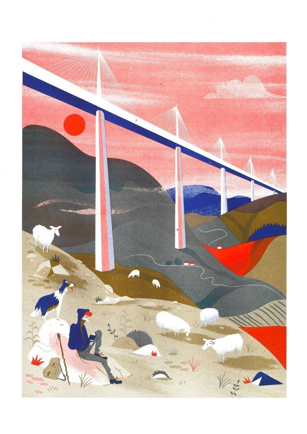 Poster Alexandre Clarisse - Il viadotto di Millau