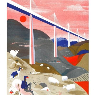Poster Alexandre Clarisse - Das Viadukt von Millau