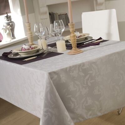 OMBRA PEARL GRAY ROUND TABLECLOTH 240