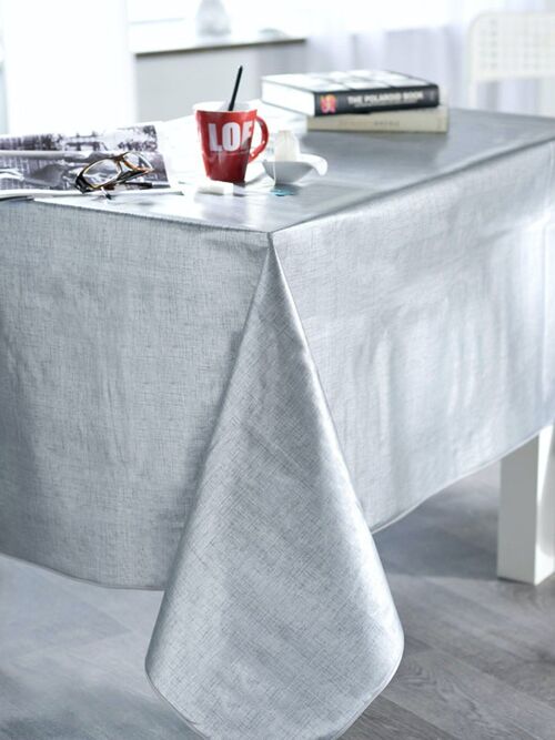 EFFET TISSAGE ARGENT NAPPE RECT 140X250