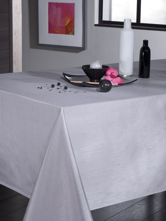 TISCHDECKE METALL/SILBER SEIDEFFEKT RECHTECKIG 150X300
