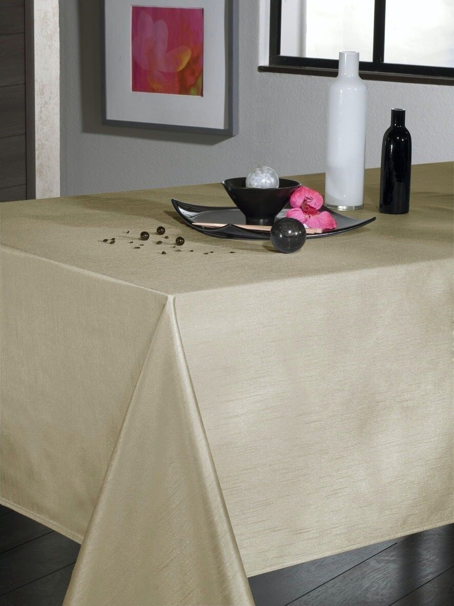 ELFENBEIN TISCHDECKE MIT SEIDENEFFEKT RECHTECKIG 150X250