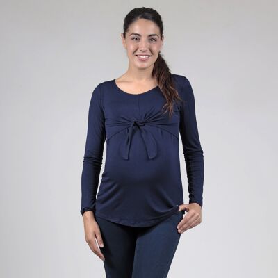 Nursing T-shirt with front knot