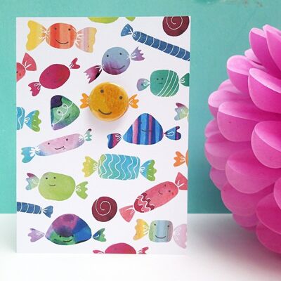 Sweetie - Greeting card with badge