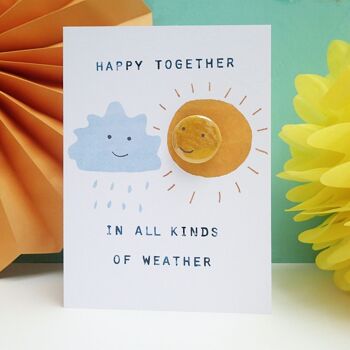Carte de voeux avec badge - Happy Together, Sun and Rain 2