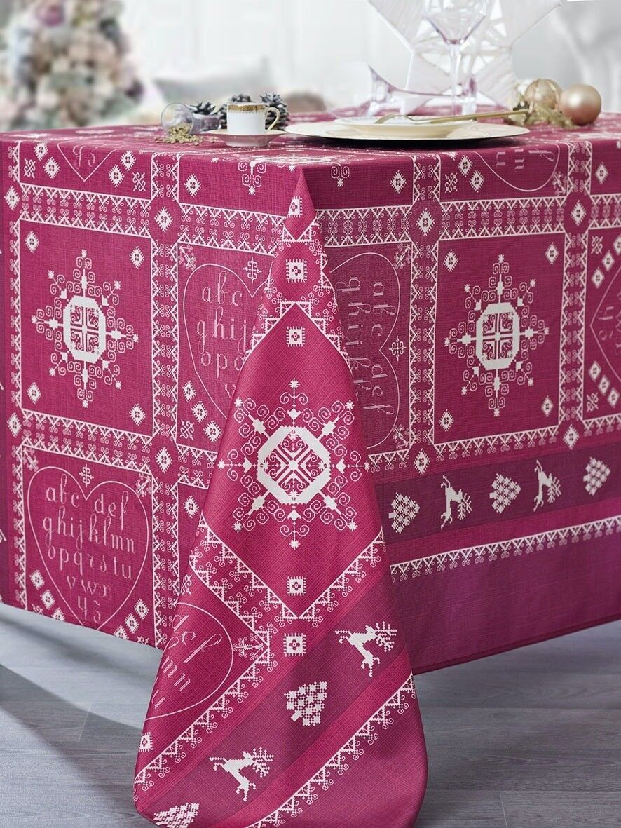 VAL THORENS ROT TISCHDECKE RECHTECKIG 150X350