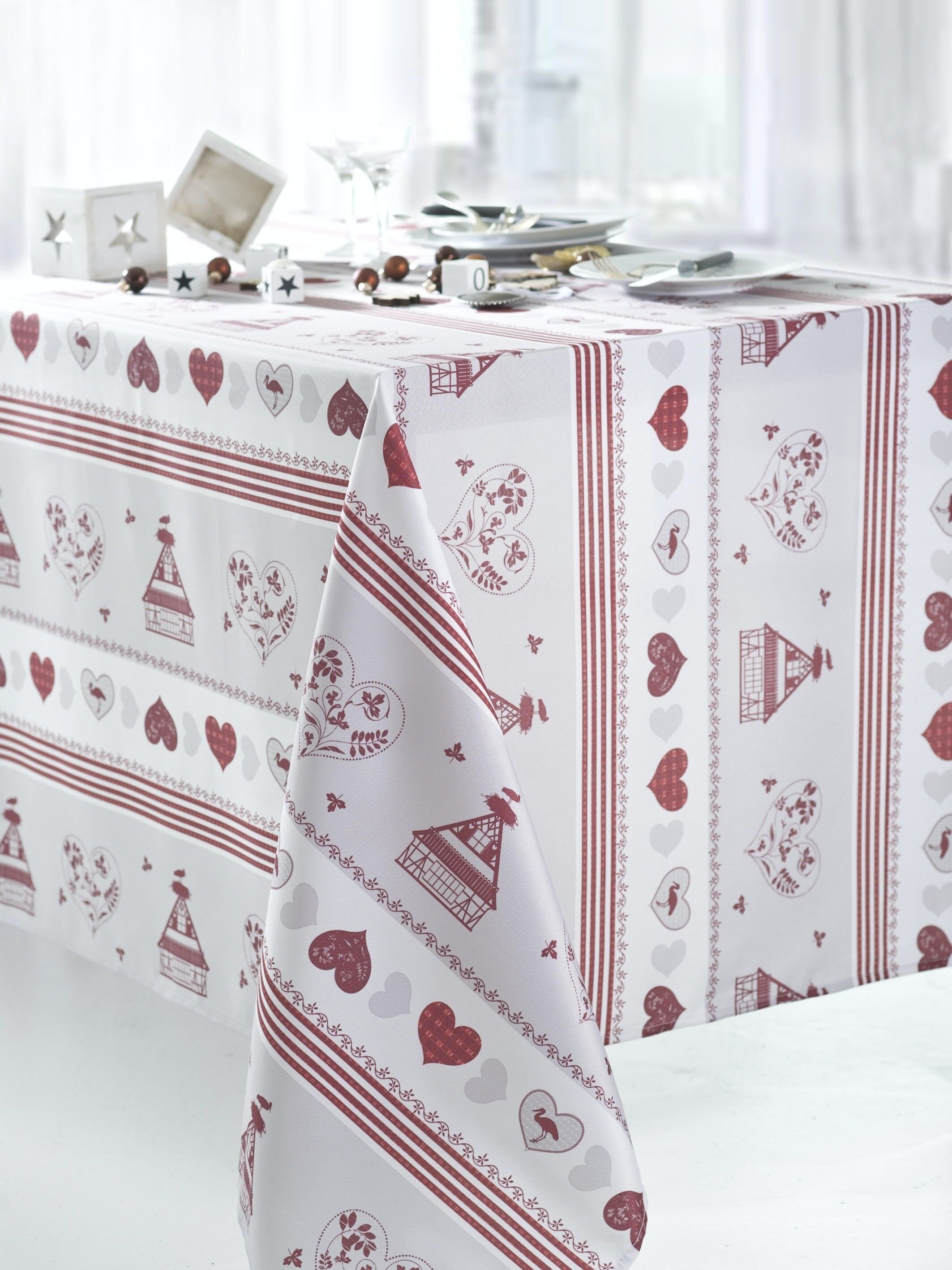 TISCHDECKE ELSASS BEIGE RECHTECKIG 150X350