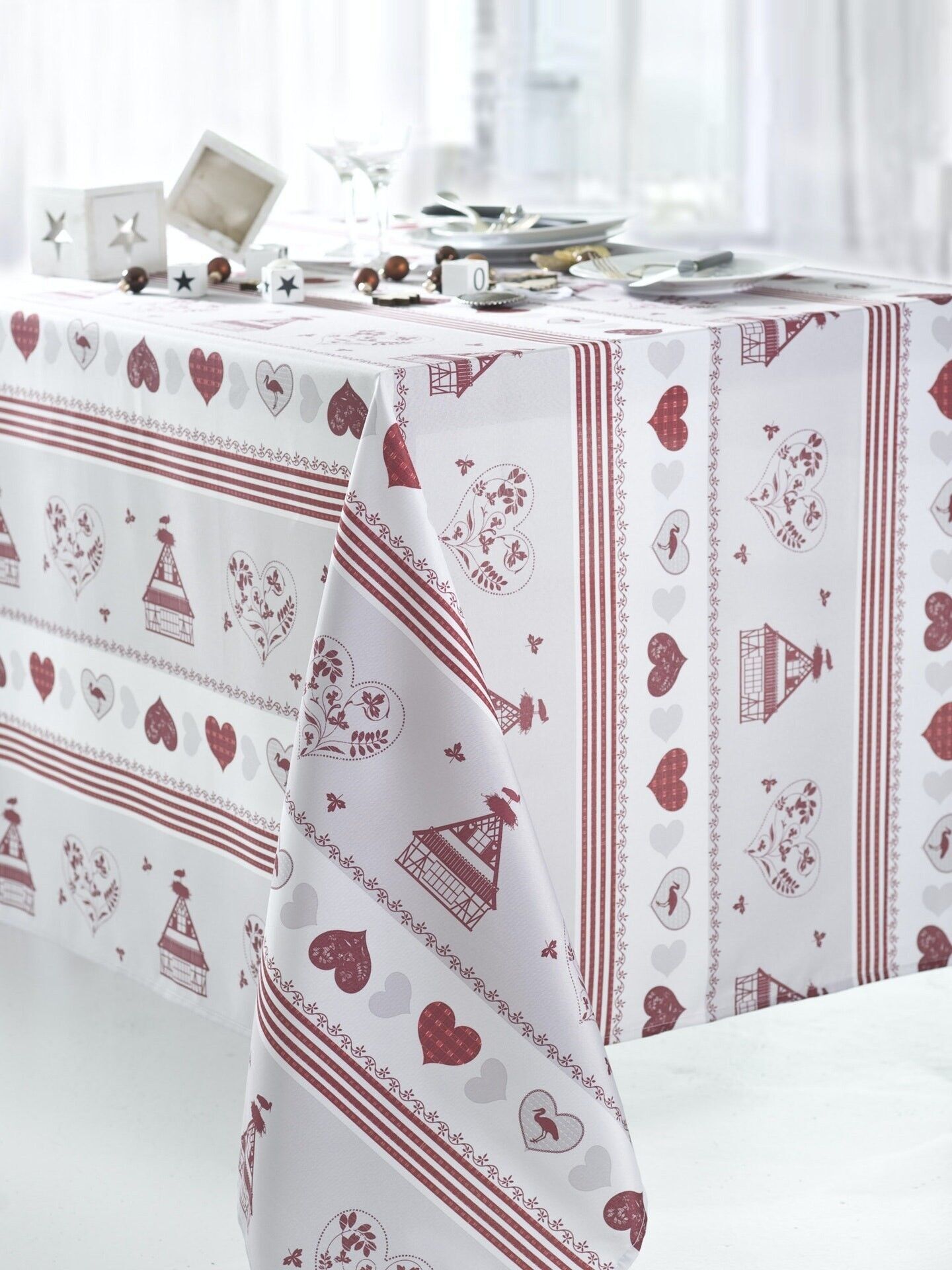 TISCHDECKE ELSASS BEIGE RECHTECKIG 150X300