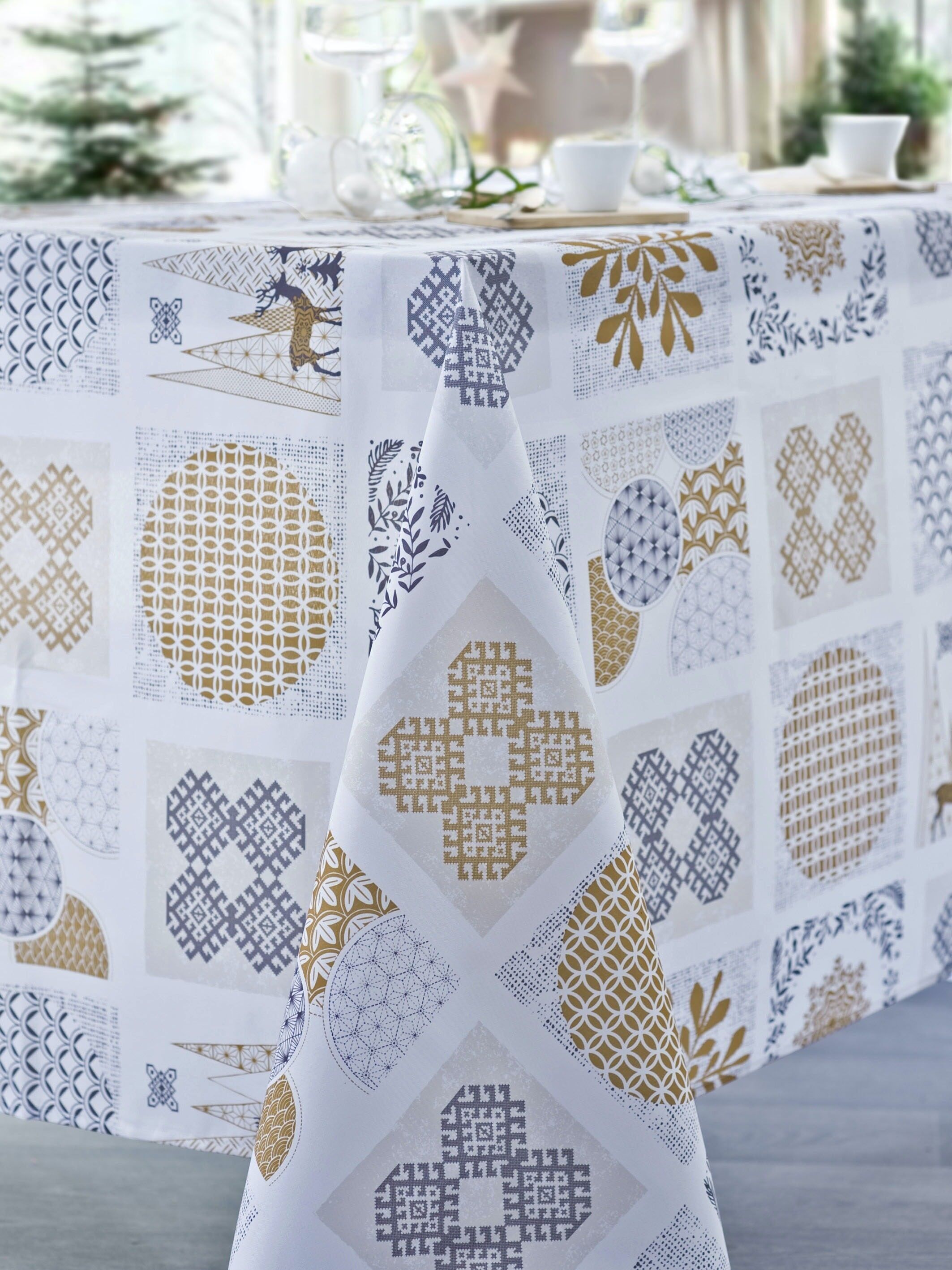 WOODLAND BEIGE RECHTECKIGE TISCHDECKE 150X250