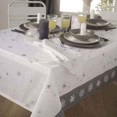 RAIN STAR WHITE RECT TABLECLOTH 150X350